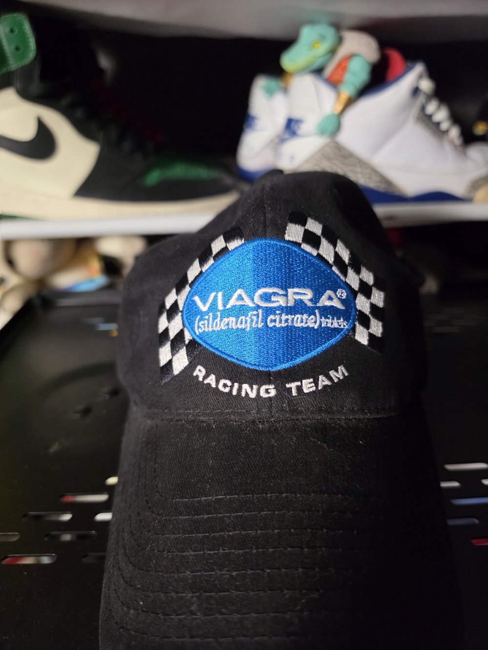 🔥 Nascar Racing Team Black Cap with Blue Embroidered Patch One Size Men